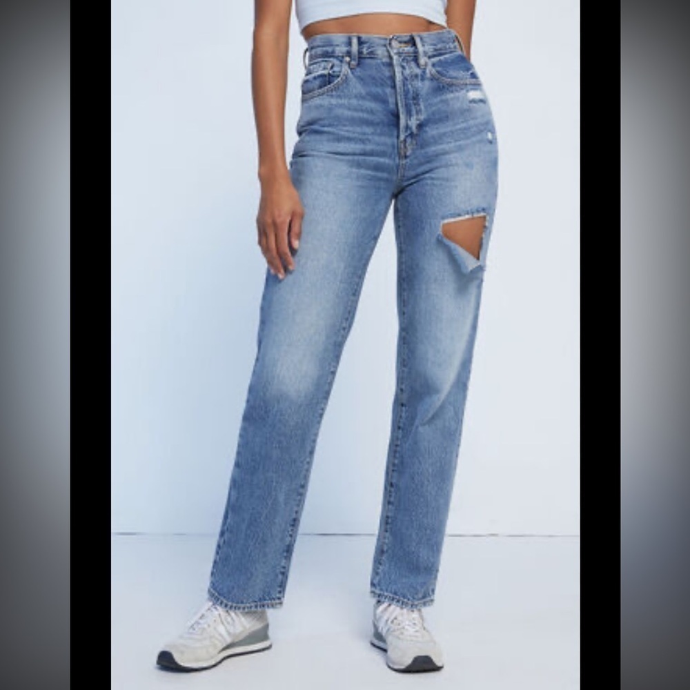 Dad Jean Distressed Medium Wash Size 27 100% cotton 30” inseam
